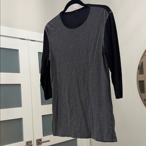 lululemon athletica Charcoal and Black Long Sleeve Tee